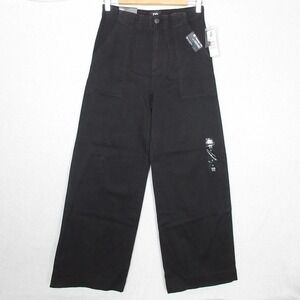 DO Dee Ocleppo Juniper Trouser Pants High Rise Wide Leg Black Women's Size 2